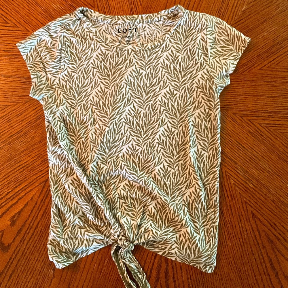 Loft cotton shirt with floral leaves